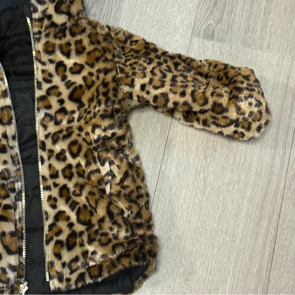 DKNY Black Puffer Reversible Jacket with Leopard Lining - Picture 9 of 12